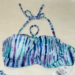 Striped Multicolor Bikini Top NWT